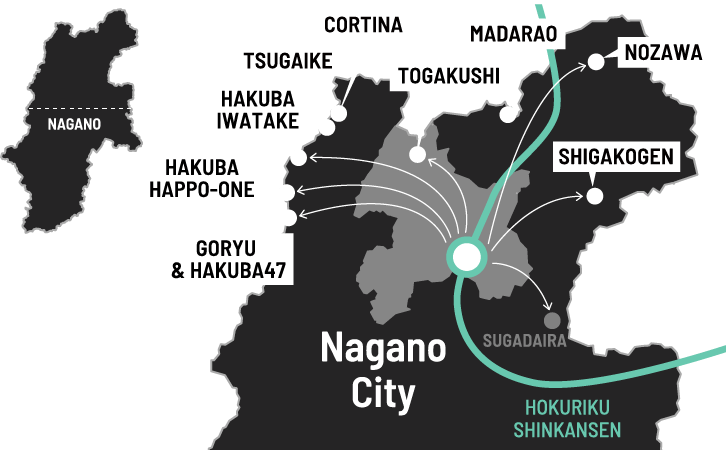 Nagano ski resort MAP